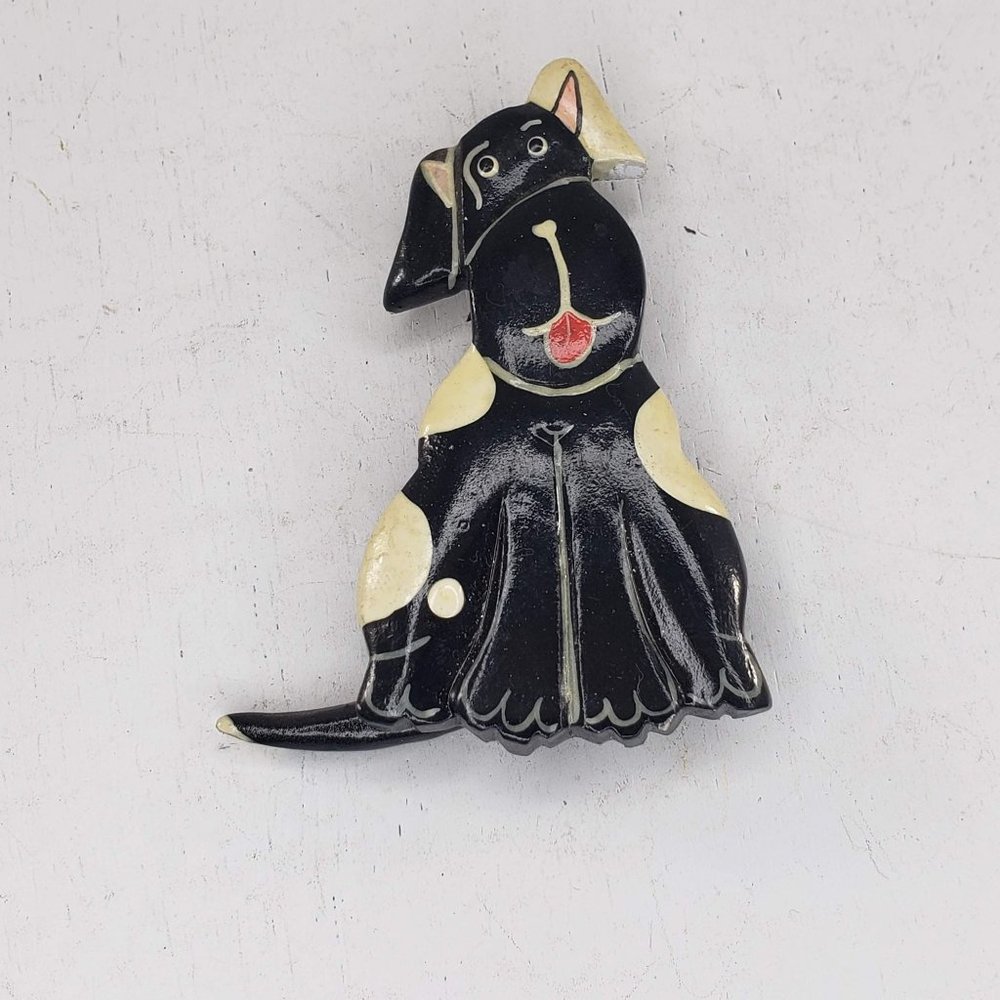 Black White Dog Puppy Spotted Magnet Fridge Kitchen